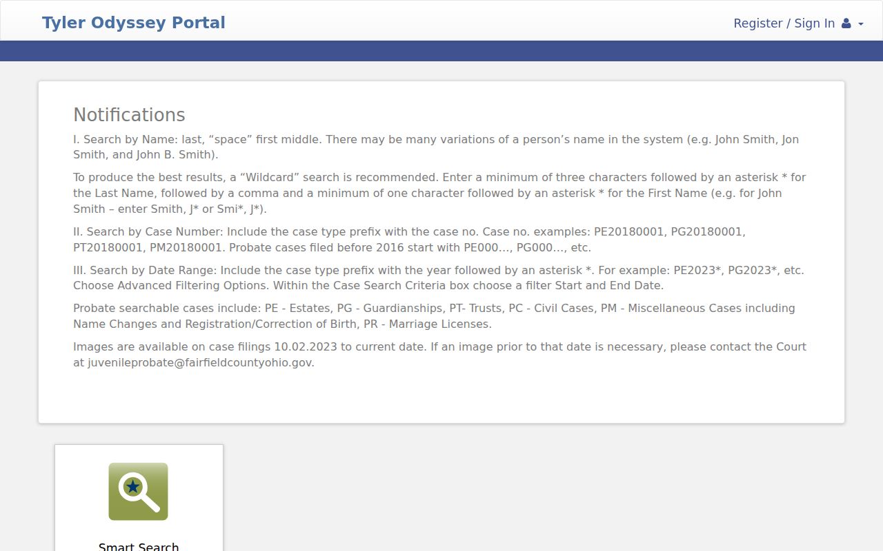 Lancaster resident lookup Fairfield Probate records portal