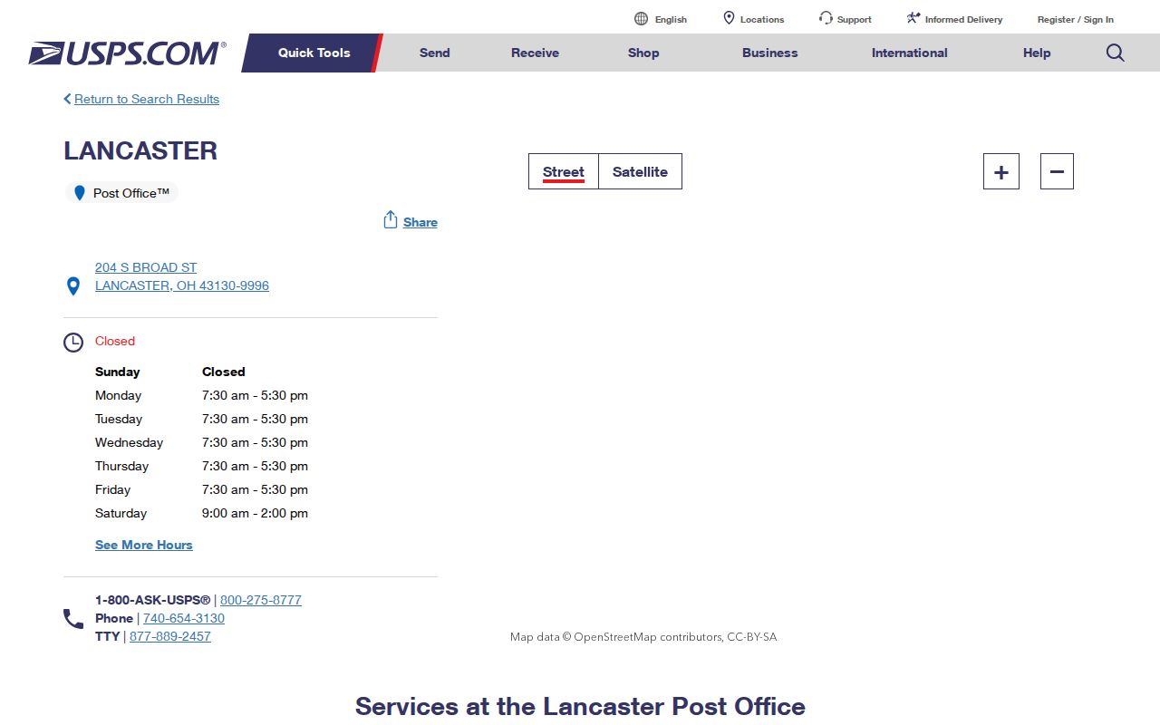 Lancaster ZIP code directory USPS Lancaster Post Office listing
